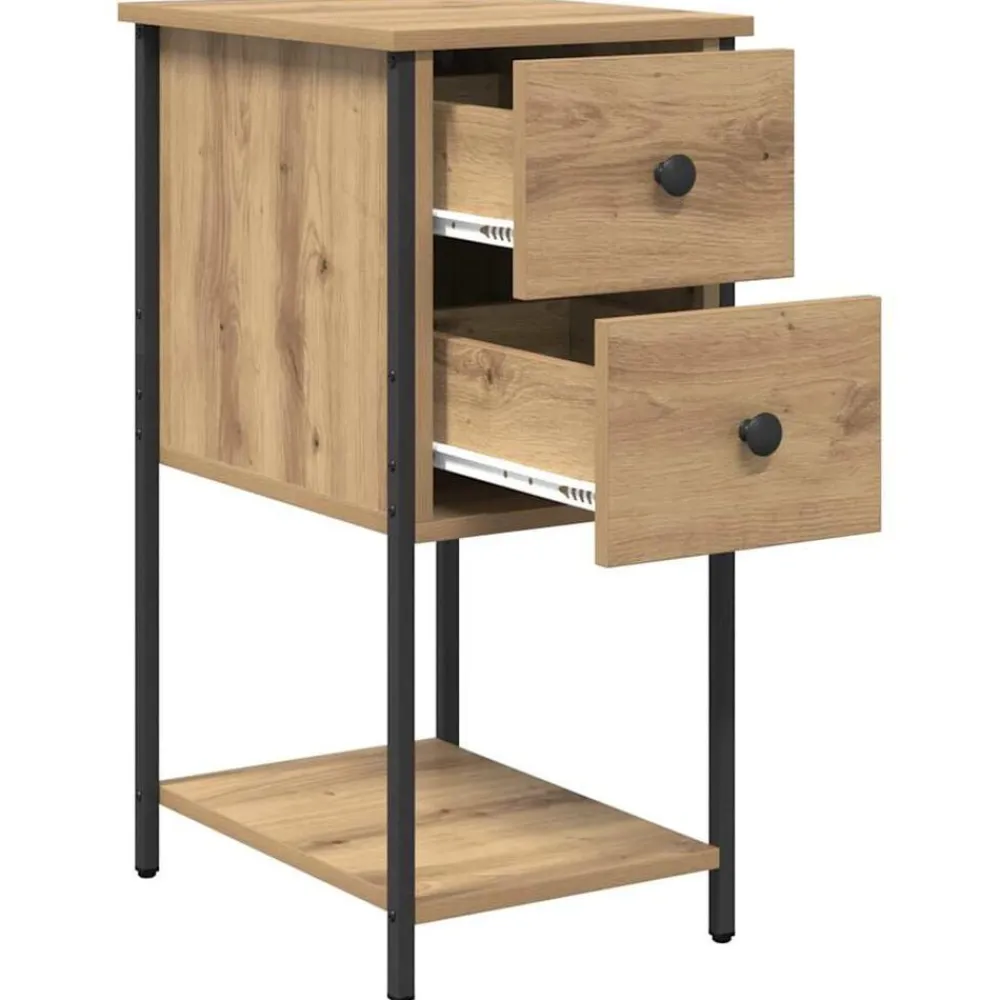 vidaXL Armario de Noche con cajón 32 x 42 x 70 cm Roble artisan Discount