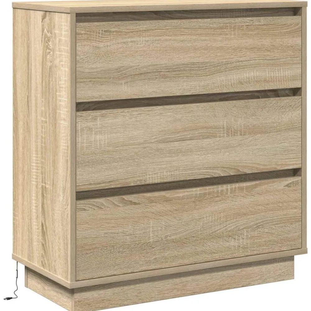 vidaXL Armario de Noche con cajón 71 x 34,5 x 75 cm Roble Sonoma Outlet