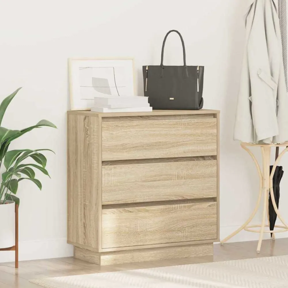 vidaXL Armario de Noche con cajón 71 x 34,5 x 75 cm Roble Sonoma Outlet
