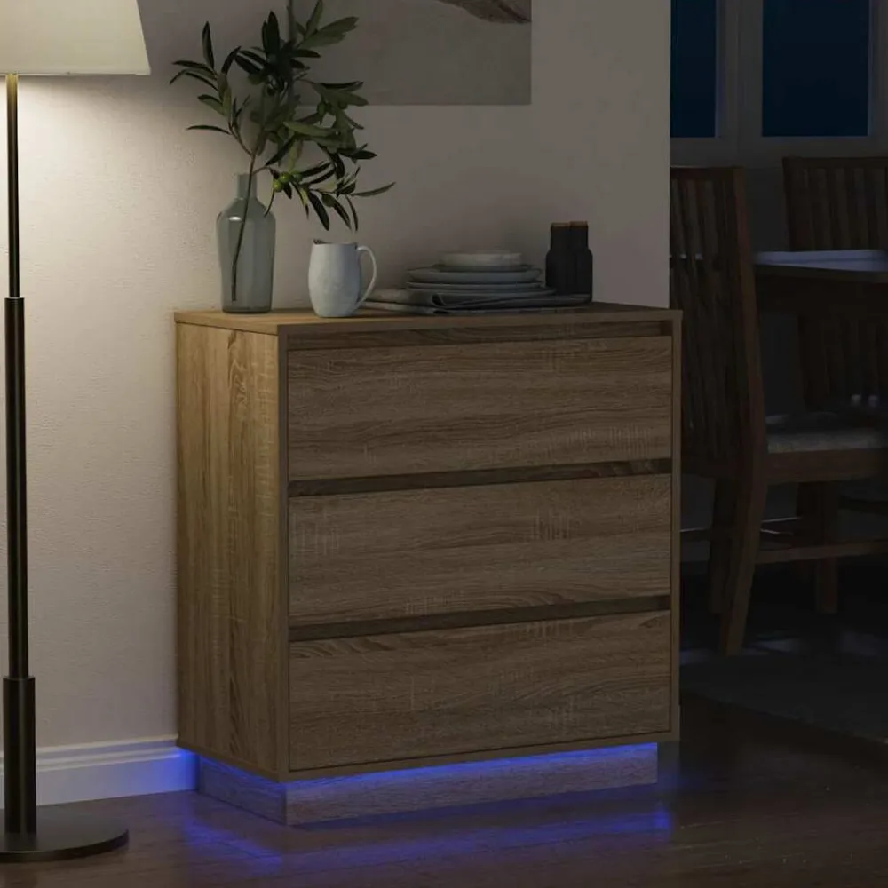 vidaXL Armario de Noche con cajón 71 x 34,5 x 75 cm Roble Sonoma Outlet