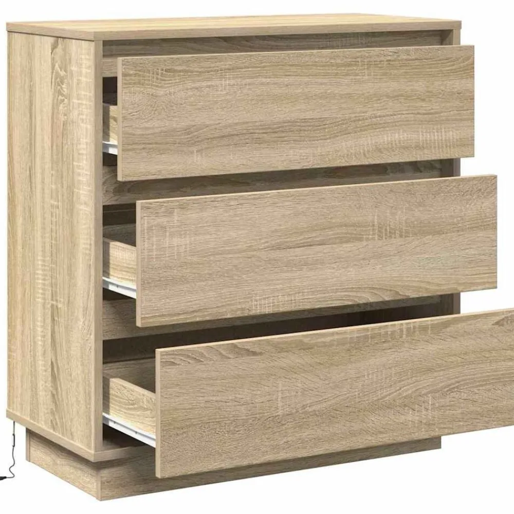 vidaXL Armario de Noche con cajón 71 x 34,5 x 75 cm Roble Sonoma Outlet