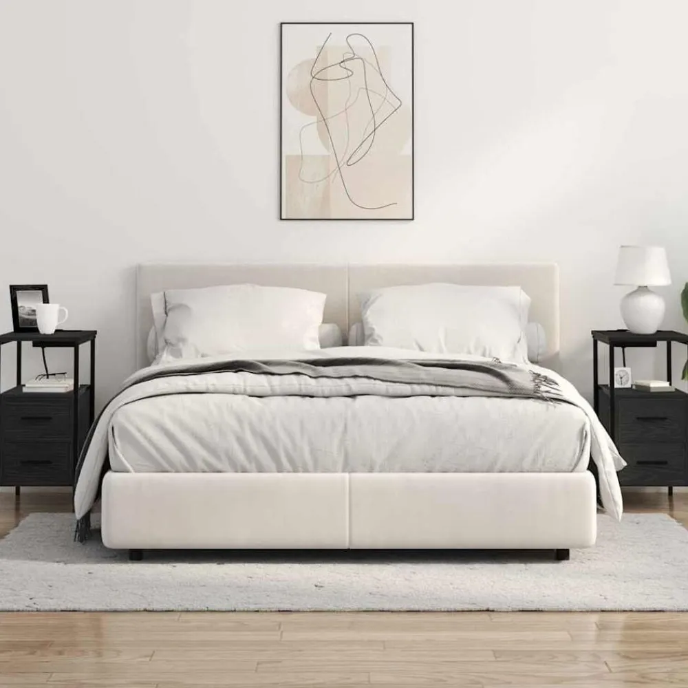 vidaXL Armario de Noche con cajón 30 x 48 x 61 cm Roble negro Best