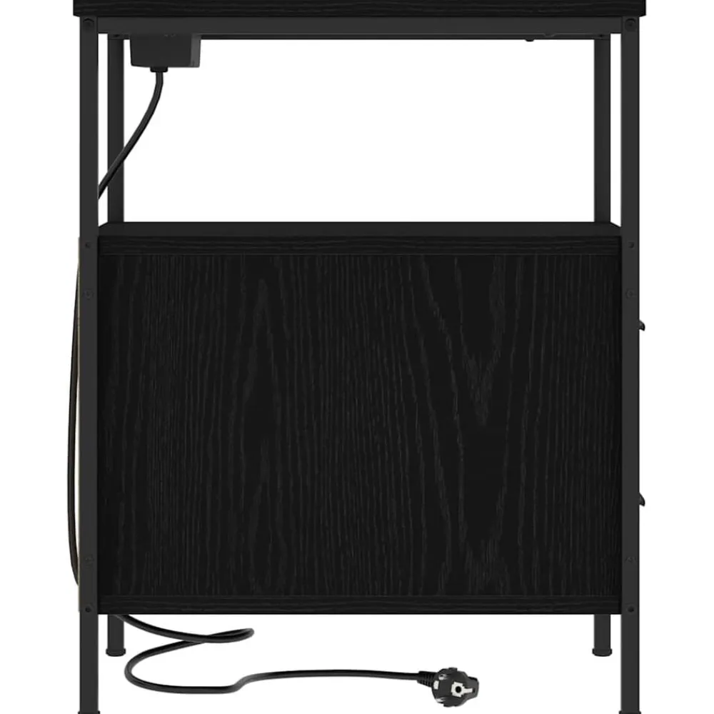 vidaXL Armario de Noche con cajón 30 x 48 x 61 cm Roble negro Best