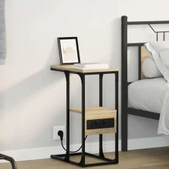 vidaXL Armario de Noche con cajón 41.5 x 26 x 60.5 cm Roble Sonoma Hot