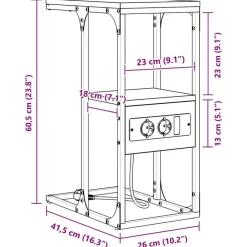 vidaXL Armario de Noche con cajón 41.5 x 26 x 60.5 cm Roble Sonoma Hot