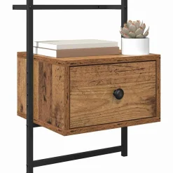 vidaXL Mesas-Armario de Noche con cajón Madera vieja 35 x 30 x 51 cm