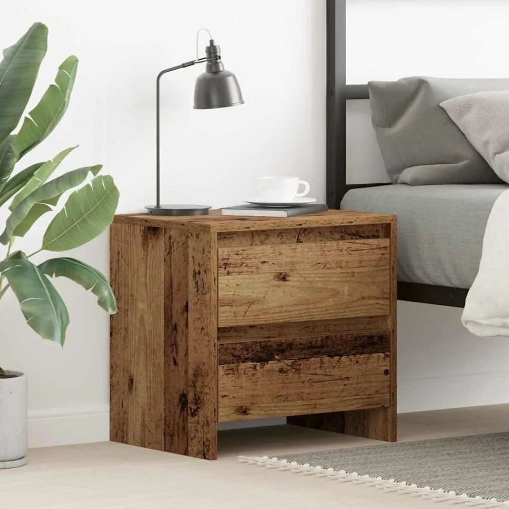 vidaXL Armario de Noche con cajón Madera vieja 45 x 34 x 44,5 cm Madera envejecida Hot