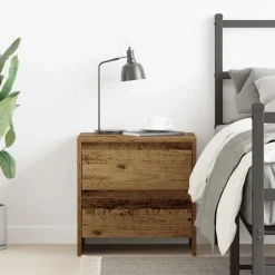 vidaXL Armario de Noche con cajón Madera vieja 45 x 34 x 44,5 cm Madera envejecida Hot