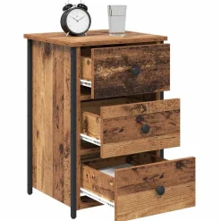 vidaXL Armario de Noche con cajón Marrón 40 x 36 x 60 cm Madera envejecida Outlet