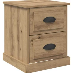 vidaXL Armario de Noche con cajón Roble artesanal 39 x 39 x 47.5 cm Roble artisan New
