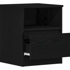 vidaXL Armario de Noche con cajón 40 x 40 x 50 cm Roble negro Hot