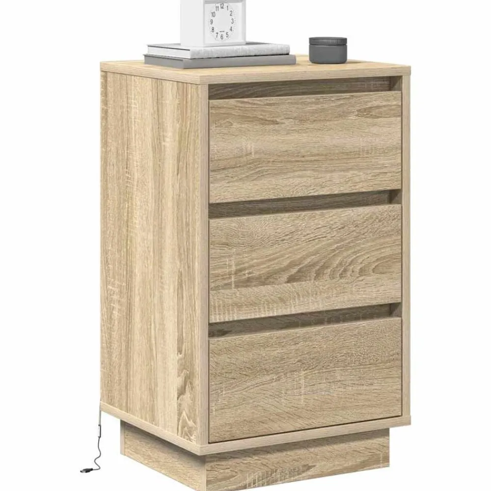 vidaXL Armario de Noche con cajón 39 x 34,5 x 65 cm Roble Sonoma Discount