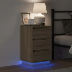 vidaXL Armario de Noche con cajón 39 x 34,5 x 65 cm Roble Sonoma Discount