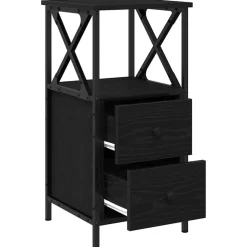 vidaXL Armario de Noche con cajón 34 x 35,5 x 70 cm Roble negro Clearance