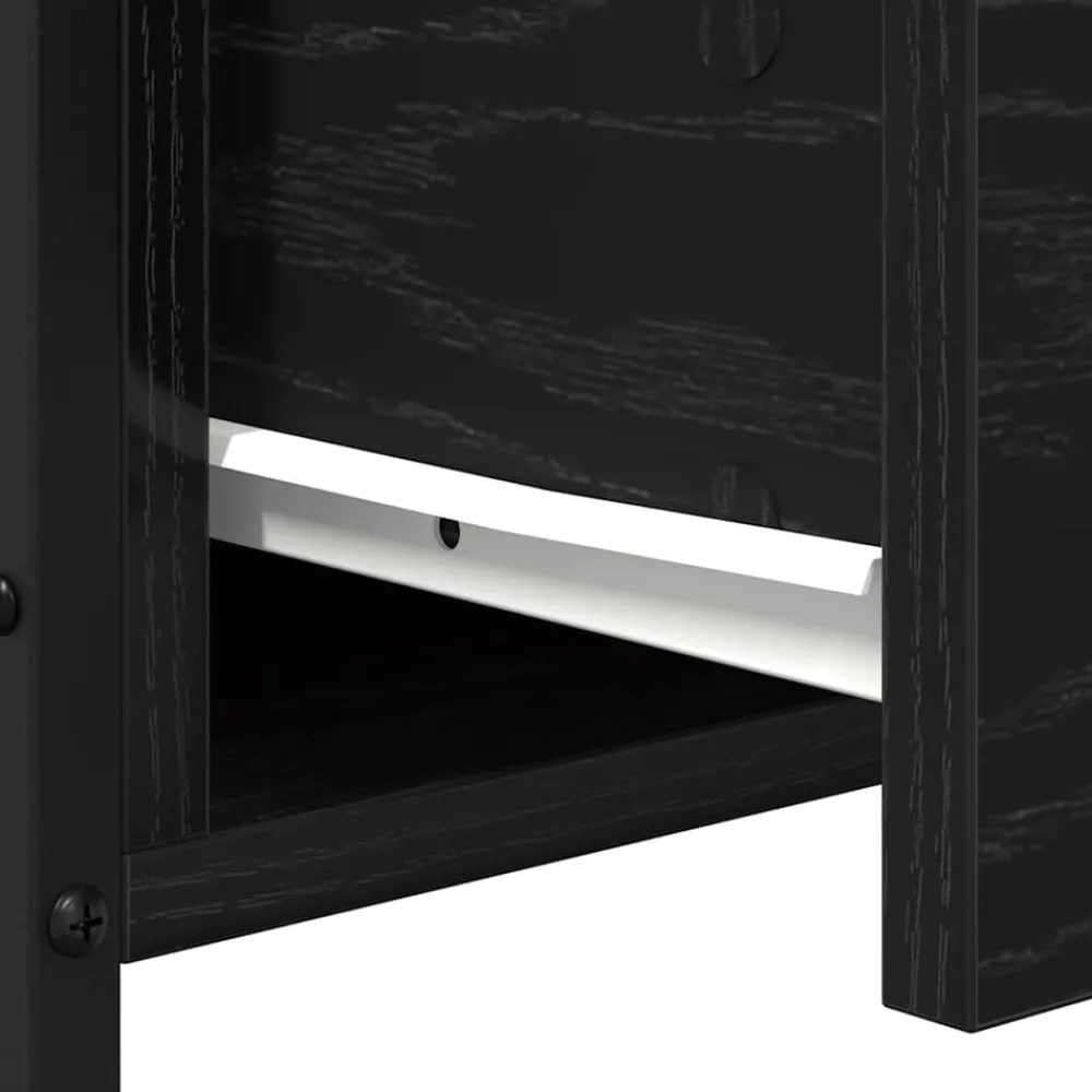 vidaXL Armario de Noche con cajón 34 x 35,5 x 70 cm Roble negro Clearance