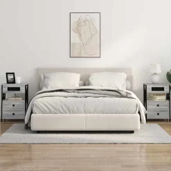 vidaXL Armario de Noche con cajón 40 x 31 x 60 cm Gris sonoma Discount