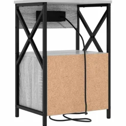 vidaXL Armario de Noche con cajón 40 x 31 x 60 cm Gris sonoma Discount