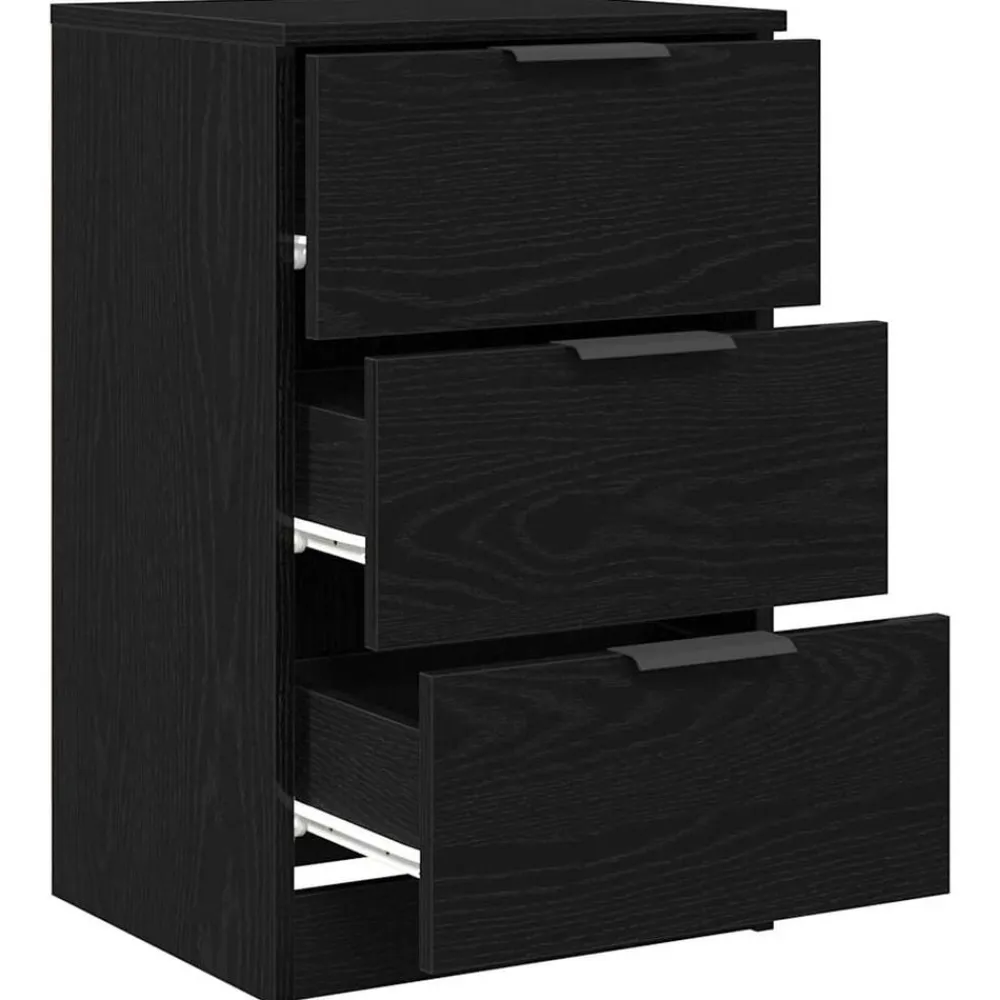 vidaXL Armario de Noche con cajón Roble Negro 40 x 65 x 65 cm Hot