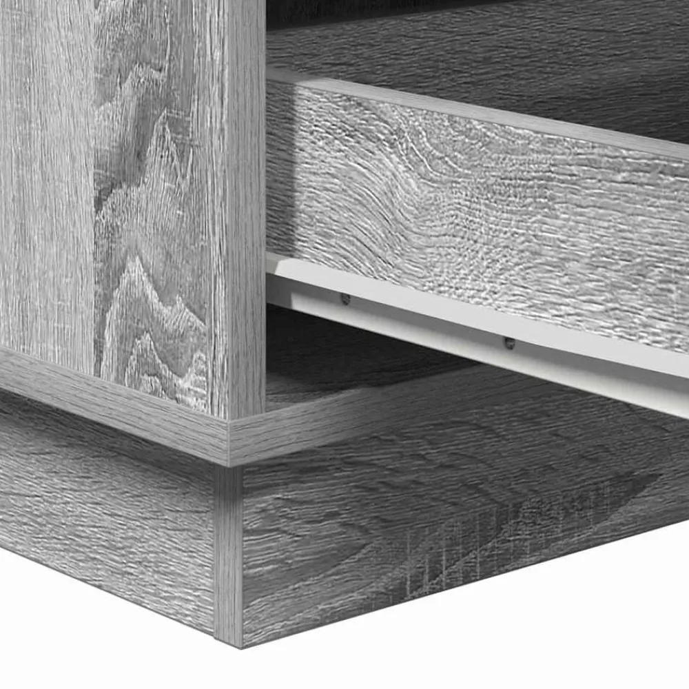 vidaXL Mesas-Armario de Noche Gris 39 x 34,5 x 65 cm Madera de ingeniería