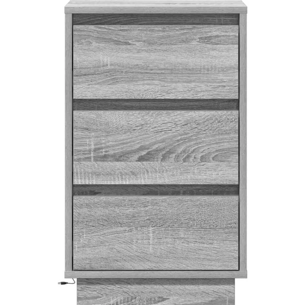 vidaXL Mesas-Armario de Noche Gris 39 x 34,5 x 65 cm Madera de ingeniería