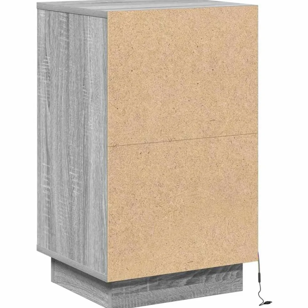 vidaXL Mesas-Armario de Noche Gris 39 x 34,5 x 65 cm Madera de ingeniería