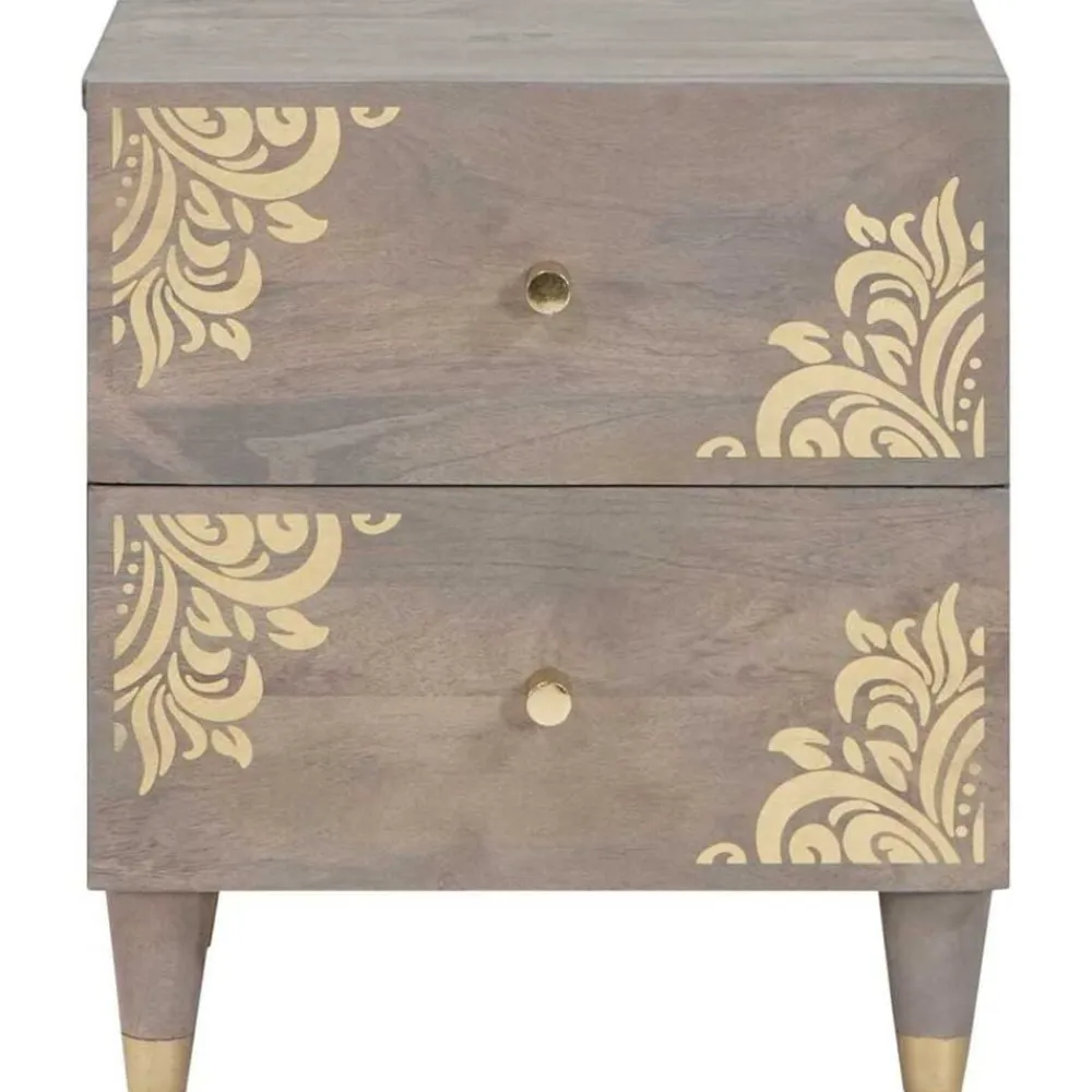vidaXL Mesas-Armario de Noche 40 x 33 x 46 cm Madera de mango maciza