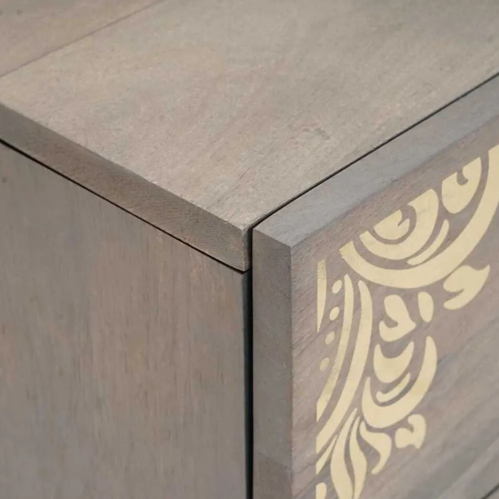 vidaXL Mesas-Armario de Noche 40 x 33 x 46 cm Madera de mango maciza