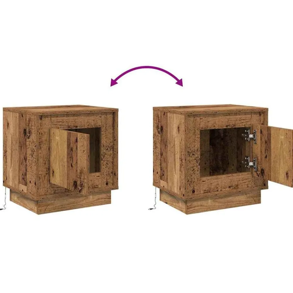 vidaXL Armario de Noche Madera vieja 44 x 34,5 x 45 cm Madera envejecida Clearance
