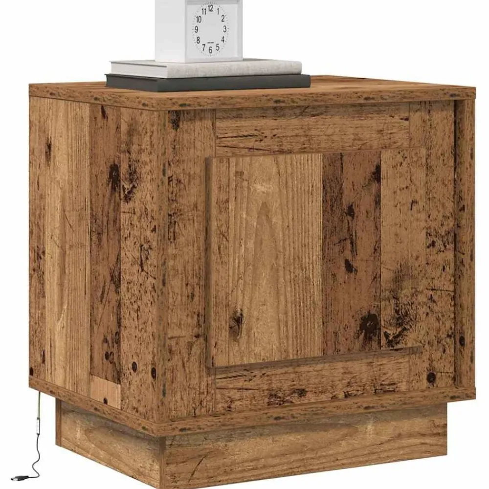 vidaXL Armario de Noche Madera vieja 44 x 34,5 x 45 cm Madera envejecida Clearance