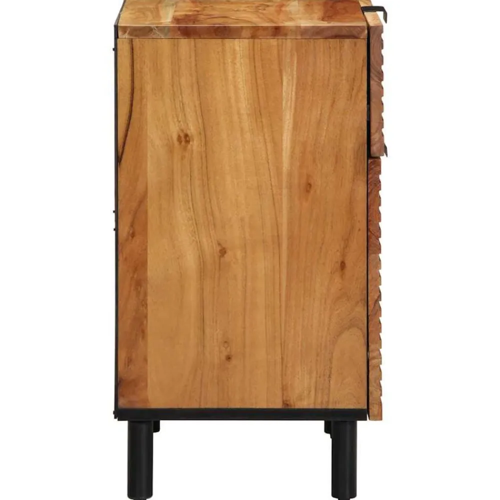 vidaXL Mesas-Armario de Noche Marrón 50 x 33 x 60 cm Madera maciza de Acacia