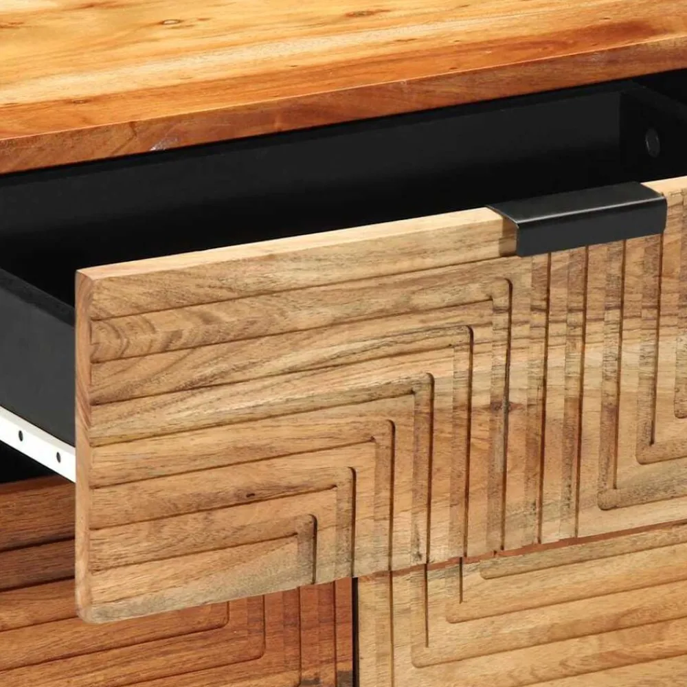 vidaXL Mesas-Armario de Noche Marrón 50 x 33 x 60 cm Madera maciza de Acacia