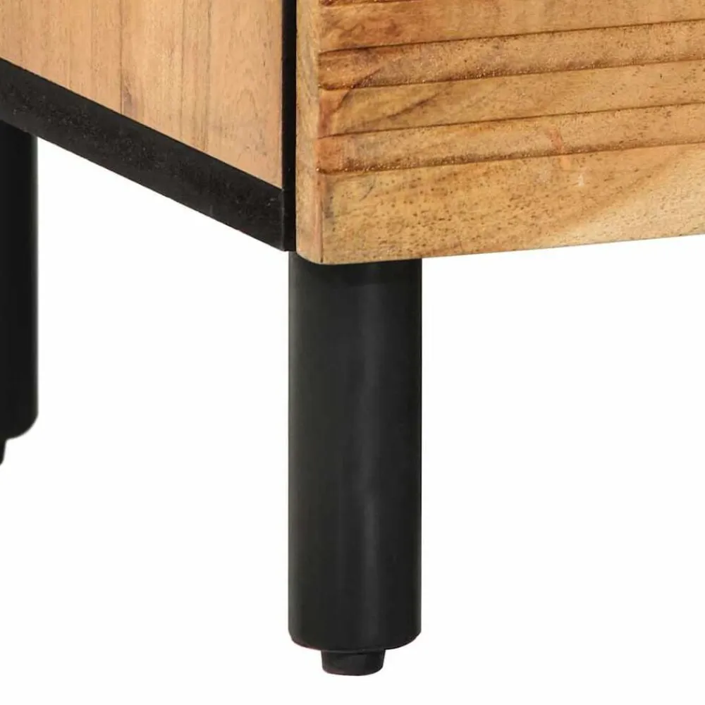 vidaXL Mesas-Armario de Noche Marrón 50 x 33 x 60 cm Madera maciza de Acacia