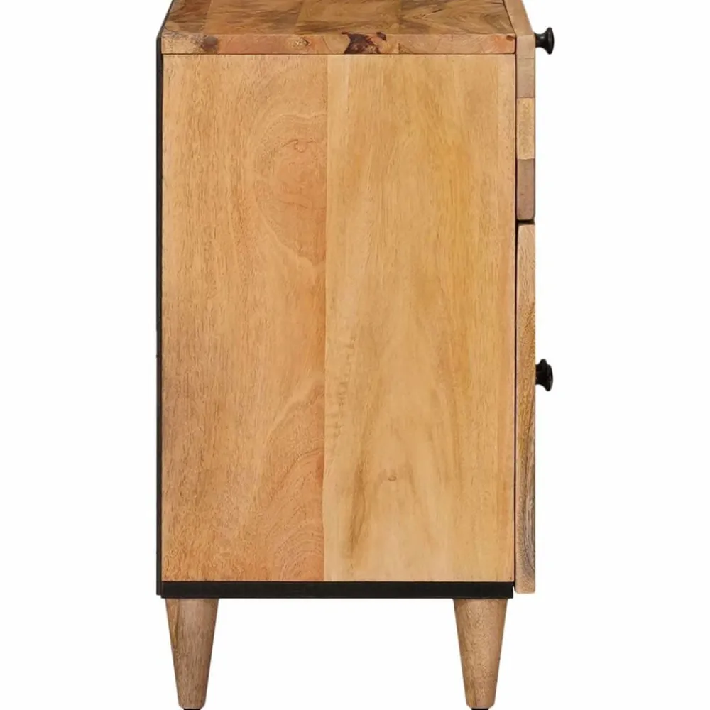 vidaXL Armario de Noche 50 x 33 x 60 cm Madera de mango maciza Natural Clearance