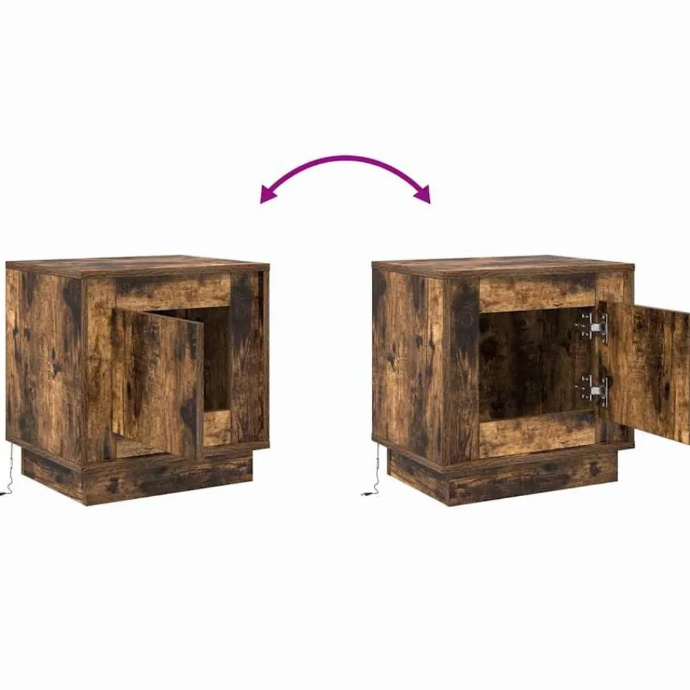 vidaXL Armario de Noche 44 x 34,5 x 45 cm Roble ahumado Clearance