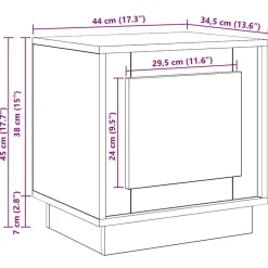 vidaXL Armario de Noche 44 x 34,5 x 45 cm Roble ahumado Clearance