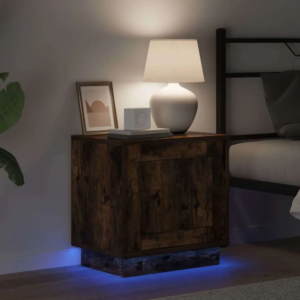 vidaXL Armario de Noche 44 x 34,5 x 45 cm Roble ahumado Clearance