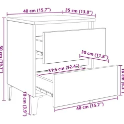 vidaXL Armario de Noche 40 x 35 x 50 cm Roble artisan Outlet