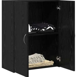 vidaXL Armario de Oficina con puerta Roble artesanal 70 x 32 x 77.5 cm Roble negro New