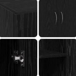 vidaXL Armario de Oficina con puerta Roble artesanal 70 x 32 x 77.5 cm Roble negro New