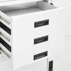 vidaXL Armario de oficina de acero 90x40x180 cm Blanco Sale