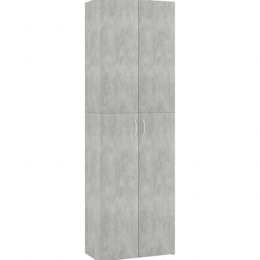 vidaXL Armario de oficina de contrachapado gris hormigón 60x32x190 cm Gris hormigón Online