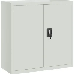 vidaXL Armario de oficina 2 puertas 90 cm acero gris Gris claro Sale
