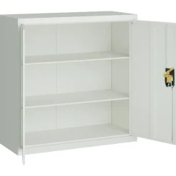 vidaXL Armario de oficina 2 puertas 90 cm acero gris Gris claro Sale