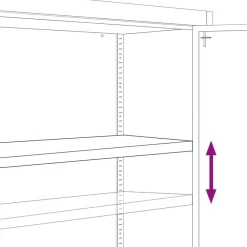 vidaXL Armario de oficina 2 puertas 90 cm acero gris Gris claro Sale