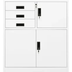 vidaXL Armario de oficina de acero 90x40x102 cm Blanco Outlet
