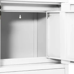 vidaXL Armario de oficina de acero 90x40x102 cm Blanco Outlet
