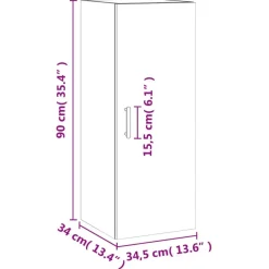 vidaXL Armario de pared 34,5x34x90 cm Blanco Online