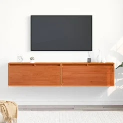 vidaXL Armario de Pared con estante 2 pcs Marrón cera 80 x 30 x 35 cm Marr&oacute;n cera Outlet