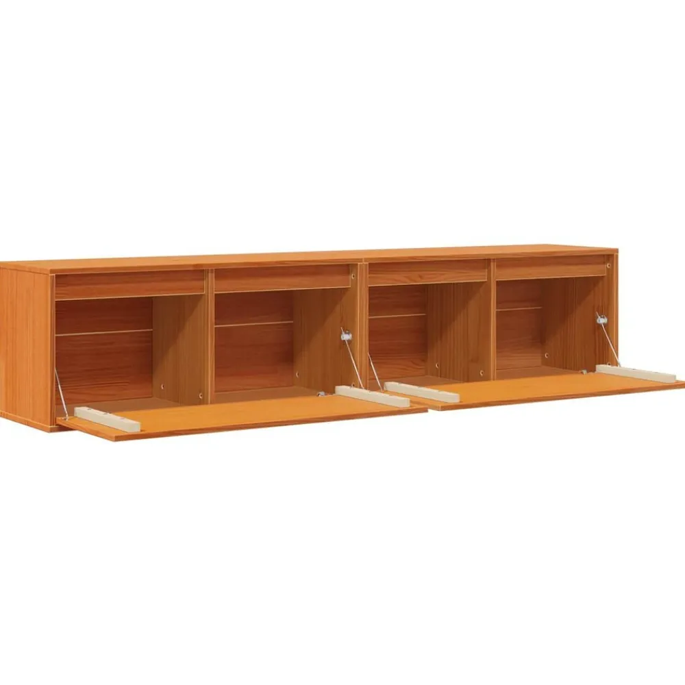 vidaXL Armario de Pared con estante 2 pcs Marrón cera 80 x 30 x 35 cm Marrón cera Outlet