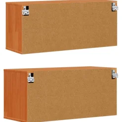 vidaXL Armario de Pared con estante 2 pcs Marrón cera 80 x 30 x 35 cm Marrón cera Outlet